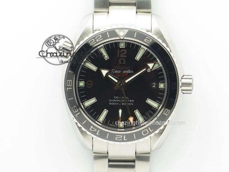 0408 Planet Ocean Master Chrono 45mm SS OM 1:1 Best Edition Black Dial On Orange Rubber Strap A Attractive 8170